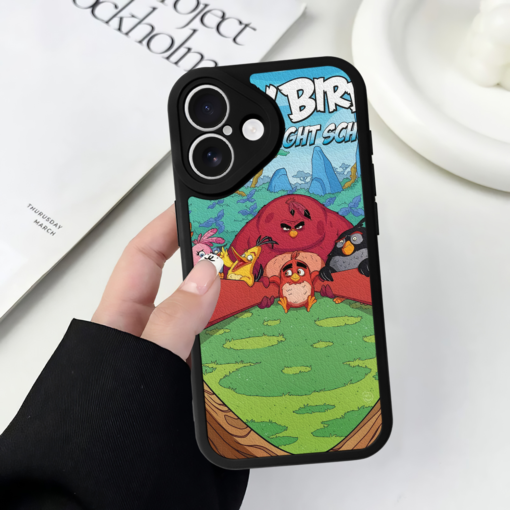 （画像用） Angry Birds アングリーバード 【iPhone 16シリーズ対応】シリコンスマホケース（レザー調） 材質：シリコン